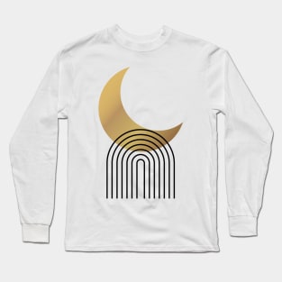 Abstract Golden Moon Long Sleeve T-Shirt